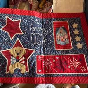Patriotic Holiday Placemat with Stars and Dog Design